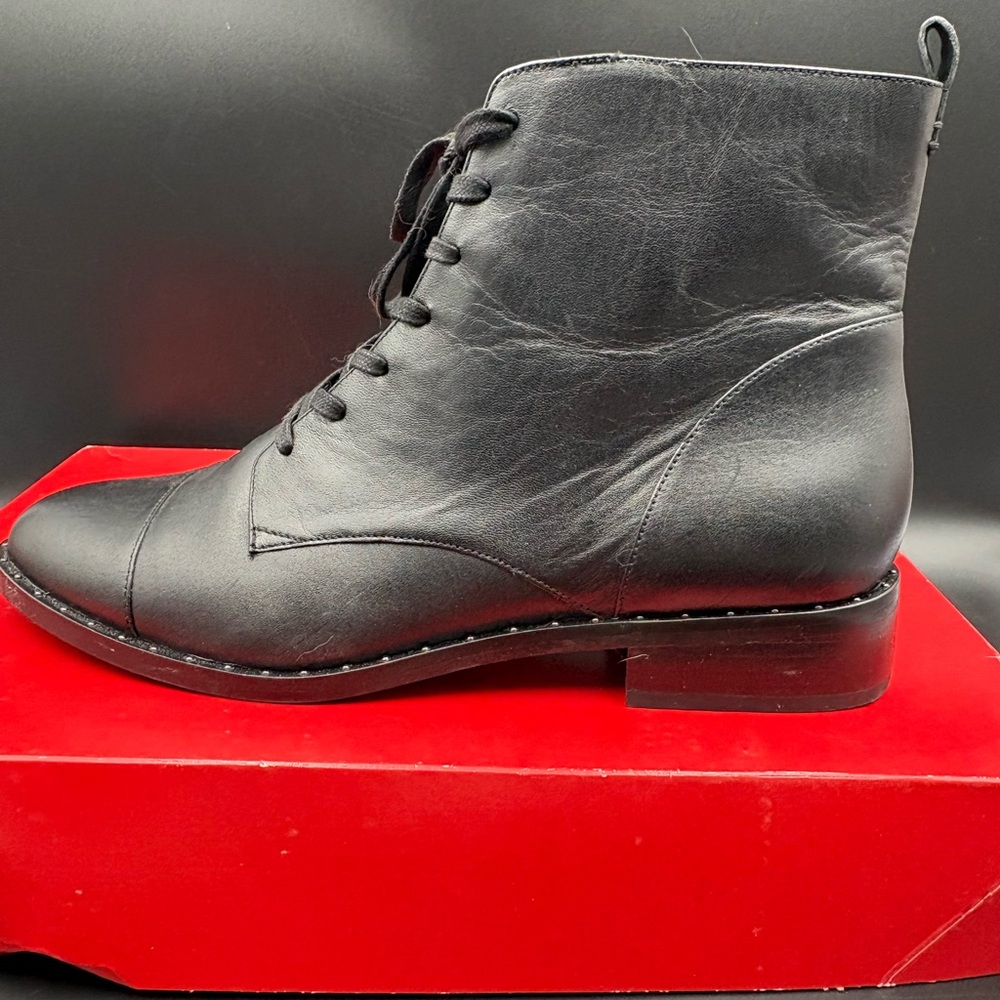 Black Leather Ankle Boots